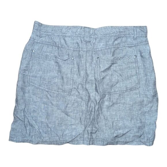 Horny Toad 100% Linen Gray Lithe Venti Mini Skirt 8 - Picture 3 of 5